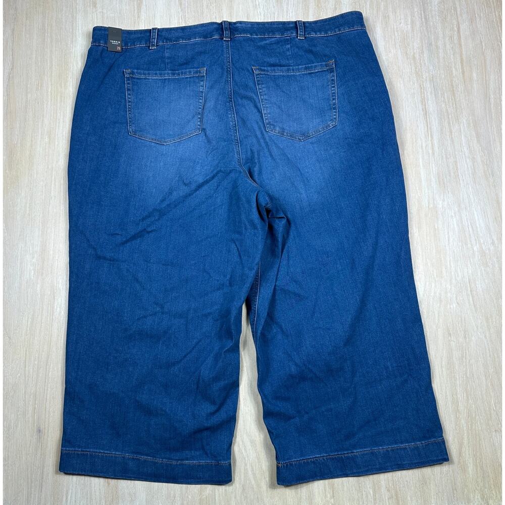 NWT Torrid High Rise Button Fly Cropped Wide Leg Jeans Plus 26 Blue Denim Casual - Picture 12 of 16